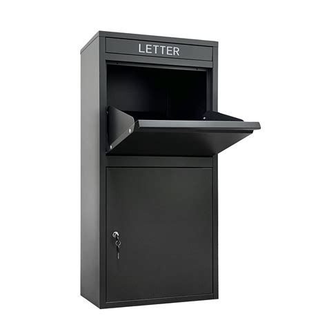 black metal drop box|lockable metal parcel delivery box.